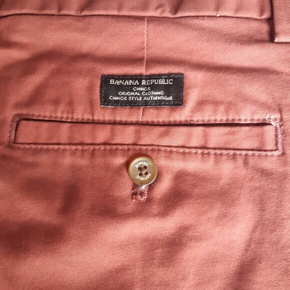 Banana Republic Fulton Skinny Chino 32x32 Burnt Orange Men's Cotton Pants - Picture 4 of 9